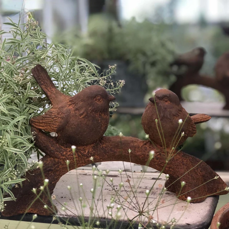 Cast Iron Gardening Branches, Double Bird Ornaments, Grocery