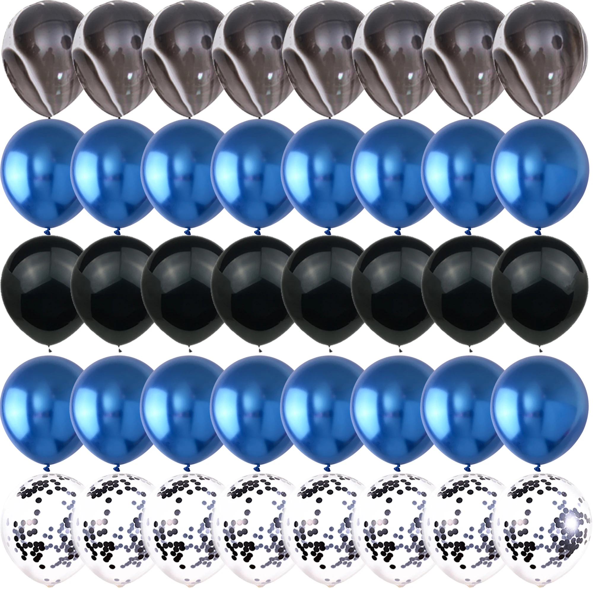 40PC 10/12inch Black metal blue Balloons Gender Reveal Wedding Valentine's Day Baby Shower Birthday Globos Party Decorations