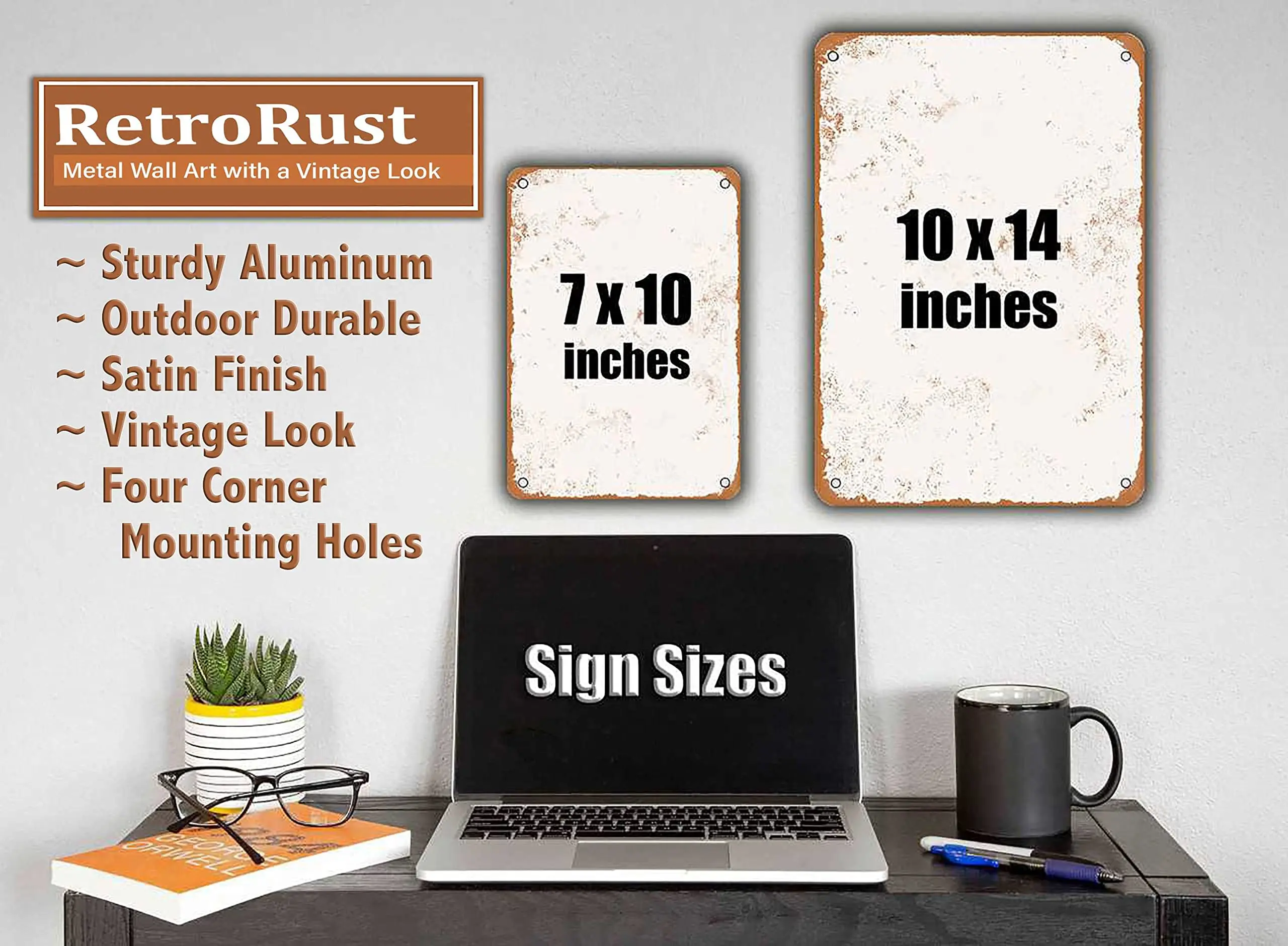 RetroRust 7 x 10 METAL SIGN - Comrades Cigars - Vintage Rusty Look