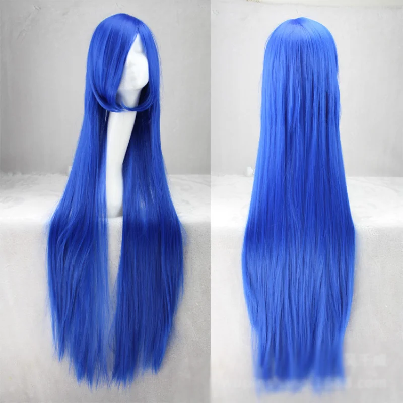 Super Long 100CM Full Wigs Fashion Cosplay Costume Hair Anime Wavy Straight Curl