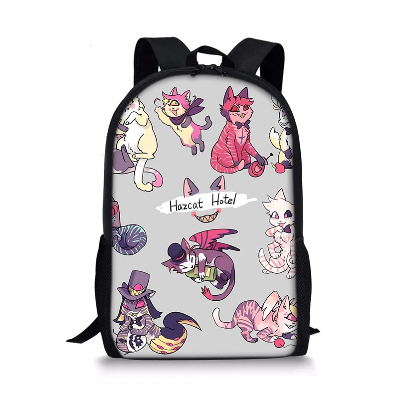 حقيبة ظهر ذات سعة كبيرة بنمط فندق Hazbin للأولاد/البنات، أفضل هدية لتخزين الكمبيوتر المحمول ثلاثية الأبعاد، حقيبة مدرسية مناسبة للمدرسة