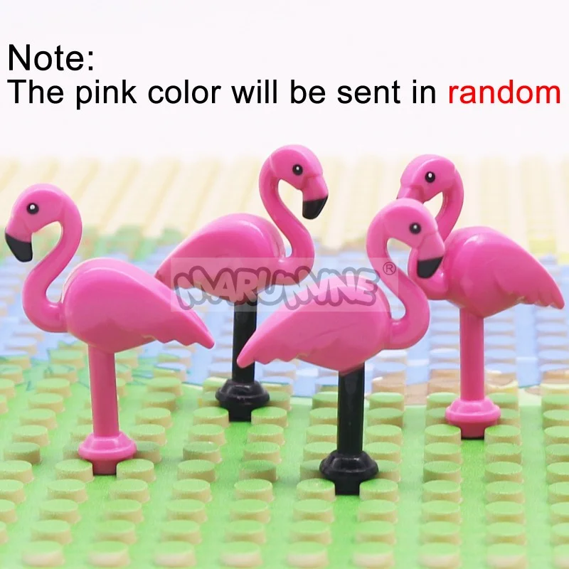 Marumine Building Blocks Animali Flamingo Compatibile con 67388 MOC Jungle Forest Zoo Mattoni fai da te Modello Parti Accessori