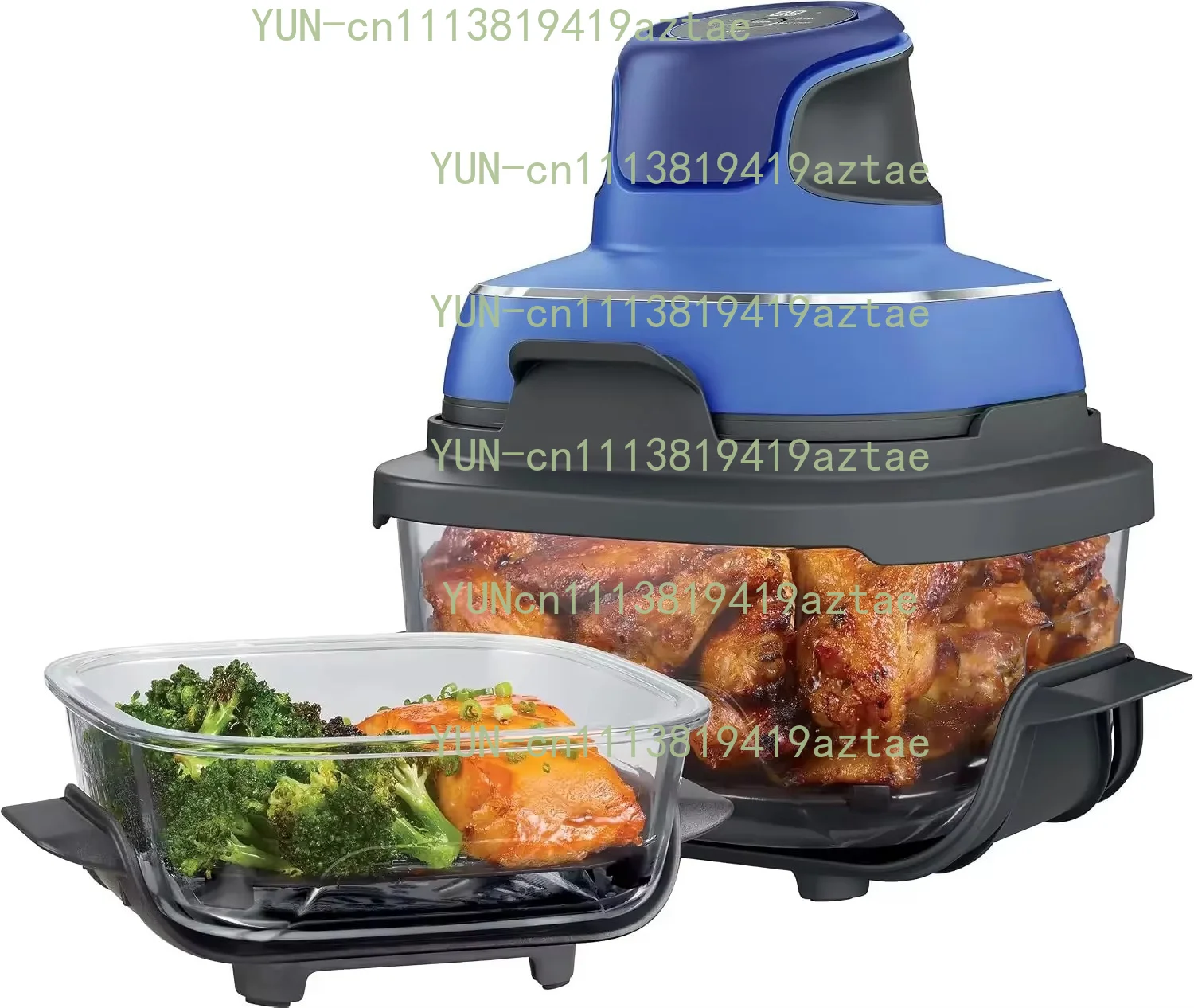 Air Fryer, Microwave, Freezer & Dishwasher Safe, Non Toxic Glass Portable Cooking System, 4 QT & 6 Cup Glass Containers w