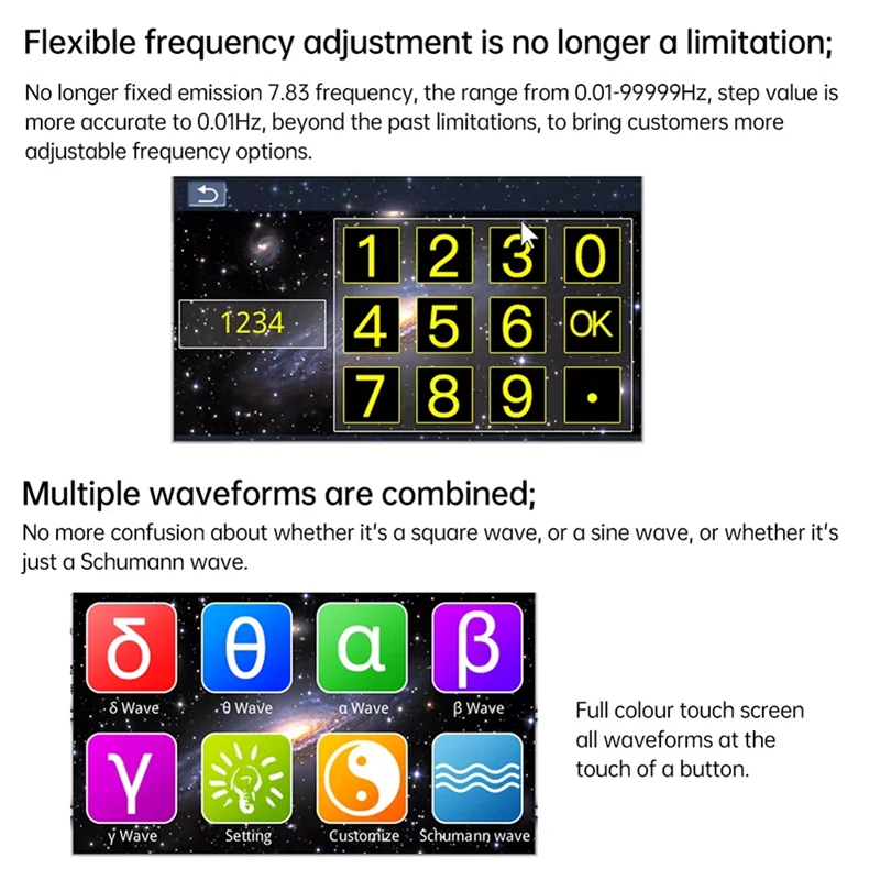 M05K ปรับความถี่ DC 5V Schumann Wave Generator 0.01-99999Hz เสียง Resonator Schumann Resonance ฟังก์ชั่น