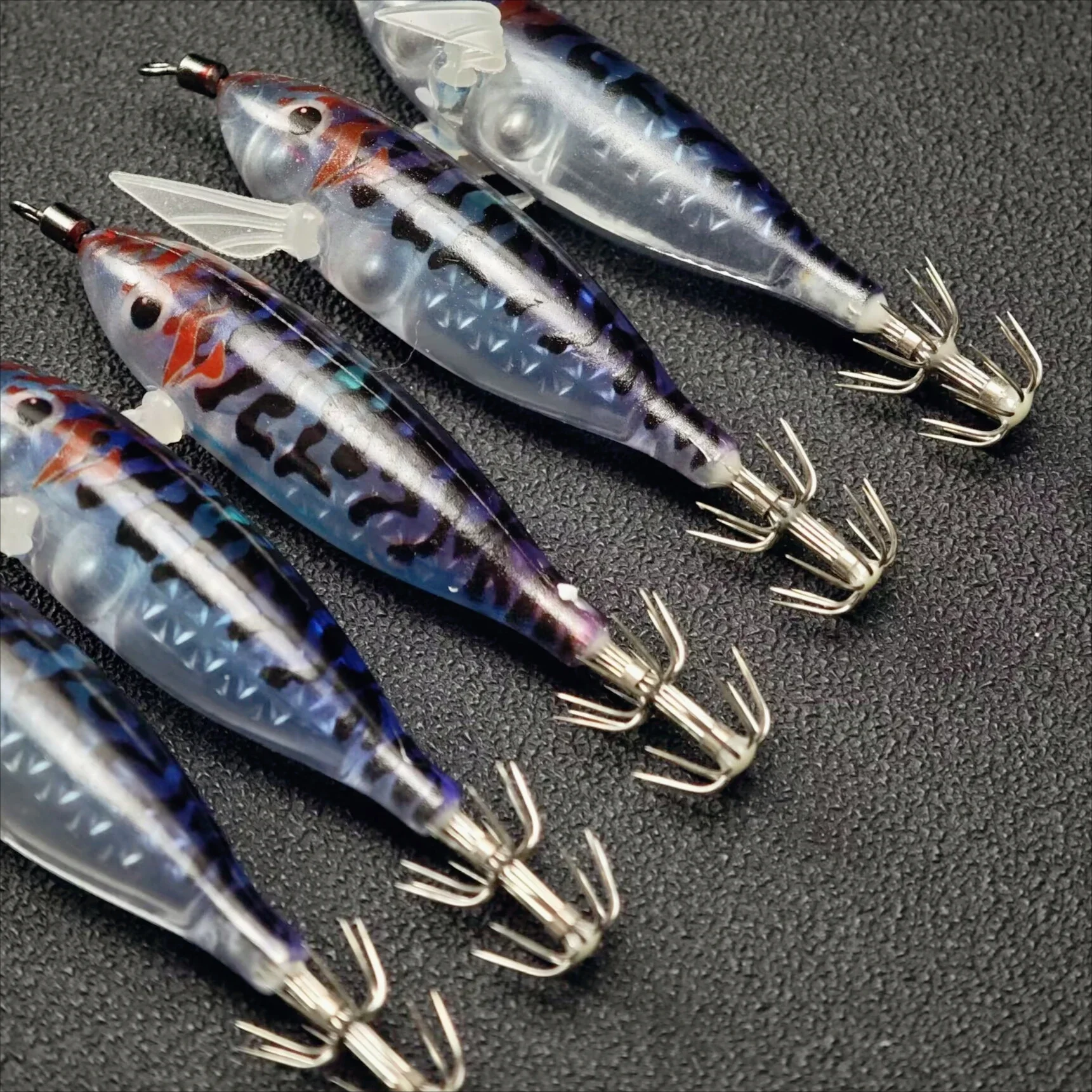 17 Stück/Set 8cm Leuchtende Fischereiköder für Garnelen und Tintenfische, Jig-Haken, Meeresfischerei-Zubehör, Künstlicher Köder, Oktopus-Köder – Detail 3