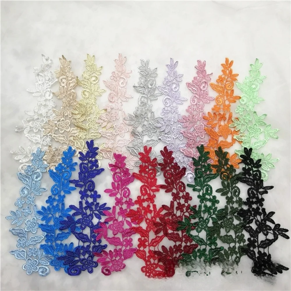 

25*9 Colorful Embroidered Water-Soluble Pattern Matched Grape Floral DIY Bridal Dress Trims Lace Appliqued