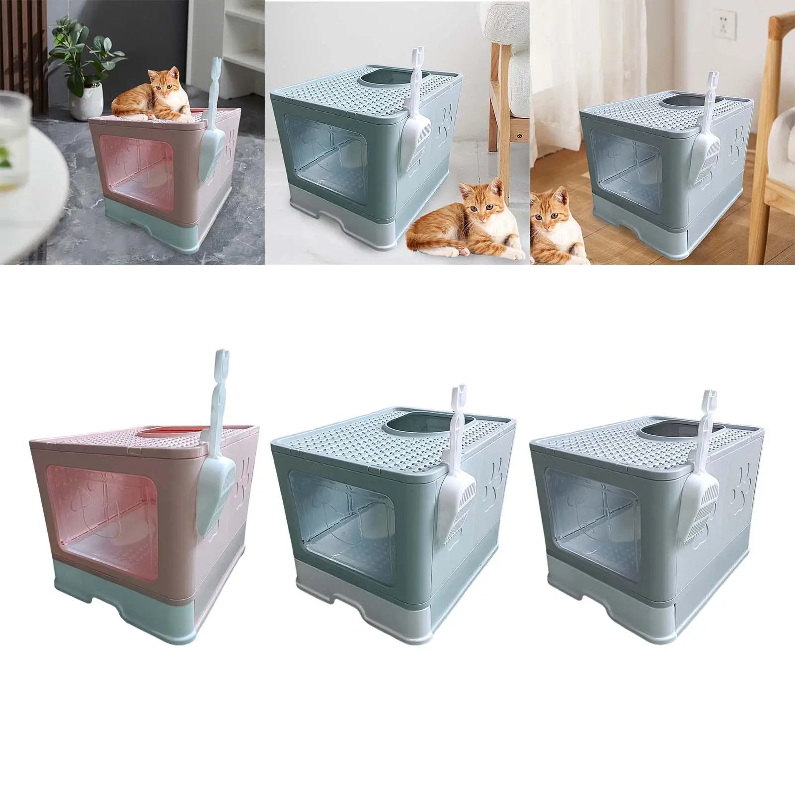 

Hooded Litter Box, Enclosed Litter Box, Collapsible, Removable, Reusable, Easy