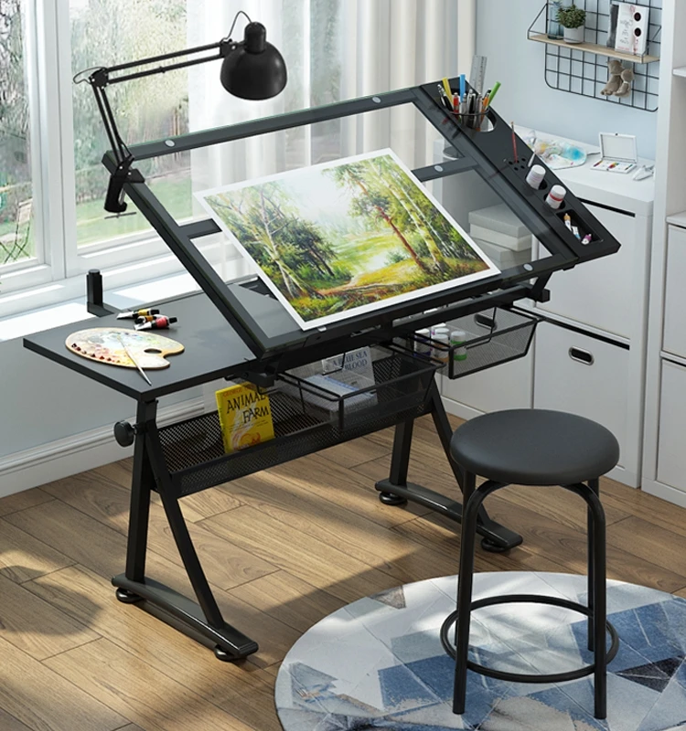 

Glass Lifting Painting Table Drawing Calligraphy Painting Art Computer Designer Desk Workbench Table