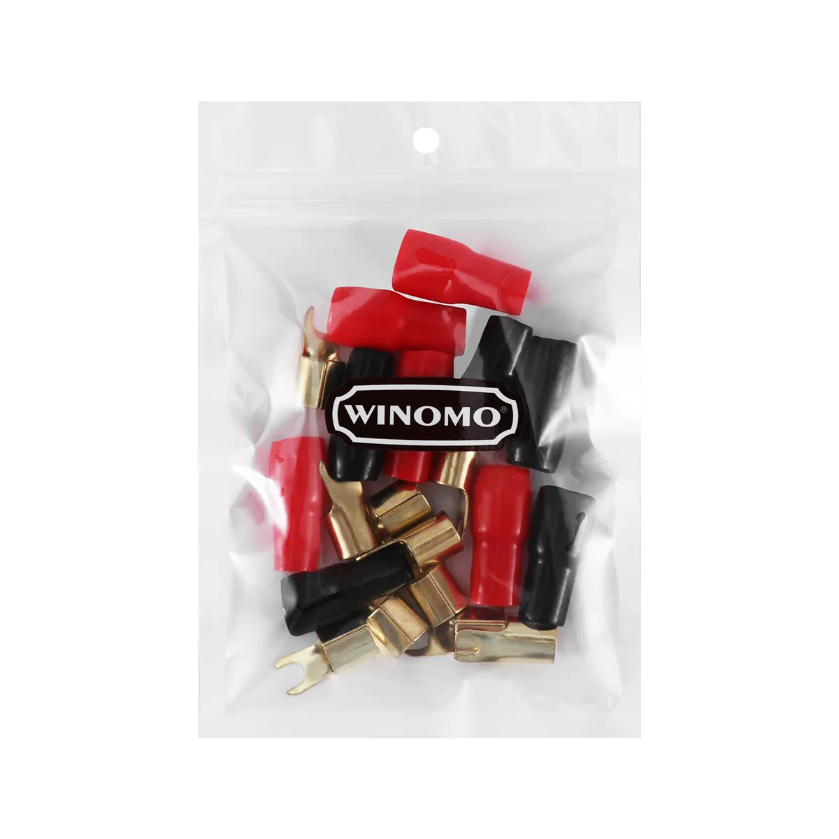 5 Pairs Copper Gold Plated 4 Gauge Strip Spade Terminal Spade Fork Adapters Connectors Plugs Crimp Barrier Spades For Speaker