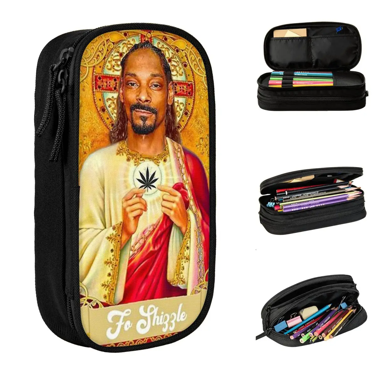 

Saint Snoop Dogg пенал рэпер сумки для ручек студенческие большие офисные пеналы на молнии для хранения