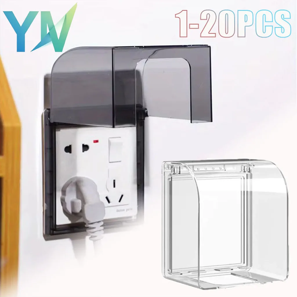 1-20PCS Waterproof Cover Box for Shower Sink Socket Leakage Proof Protector for Water Easy Removal Home Electrical Outlet Shield
