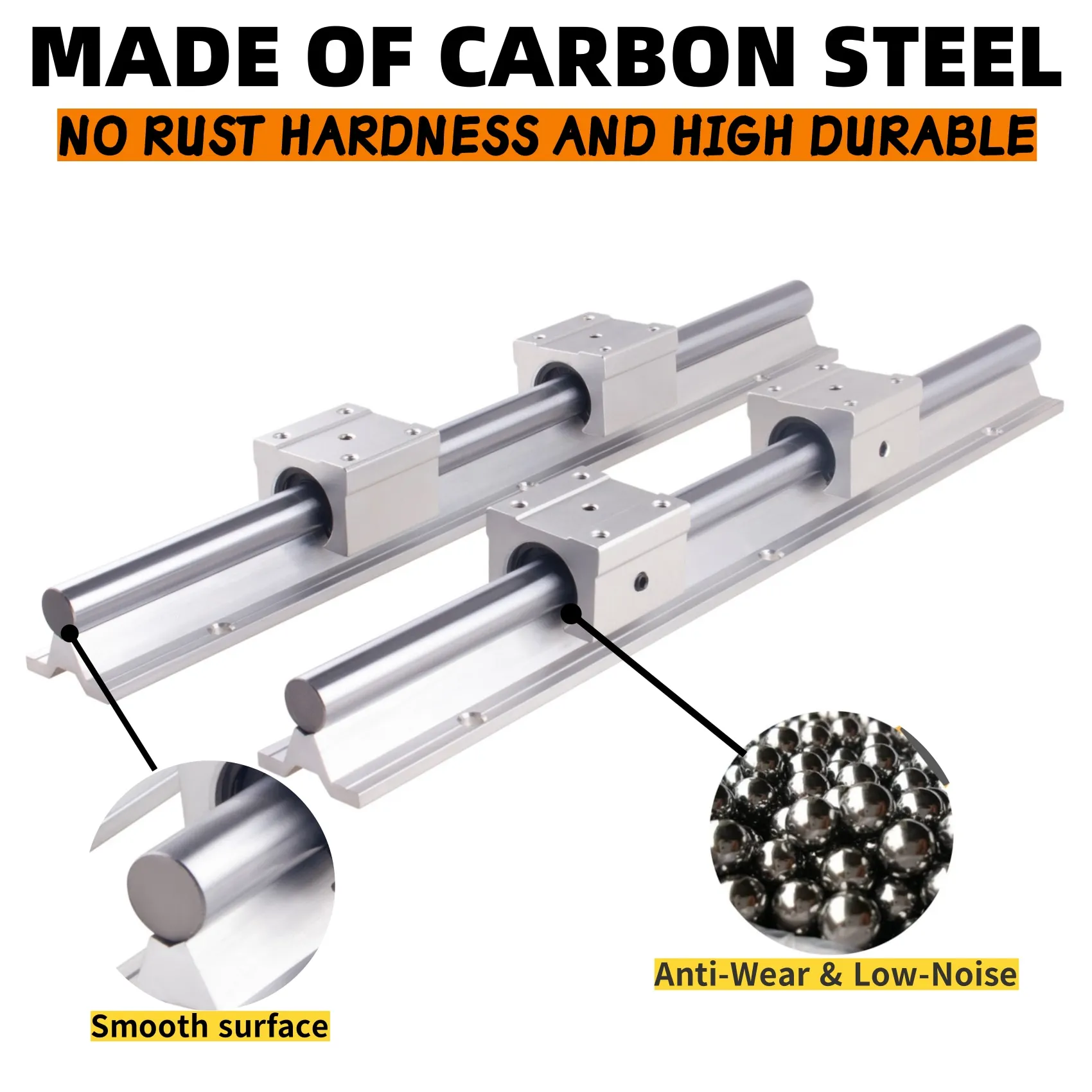 دليل خطي SBR16 SBR20 SBR12 SBR25 2 قطعة عمود منزلق السكك الحديدية الخطية 200 مللي متر-1500 مللي متر + 4 قطعة SBR12UU/SBR16UU/SBR20UU/SBR25UU كتل CNC #4