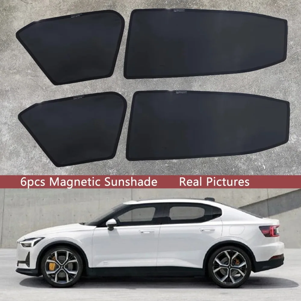 

Для Volvo Polestar 2 Electric EV 2021-2025 (2024) — Магнитная солнцезащитная шторка на лобовое стекло, аксессуары для защиты от солнца