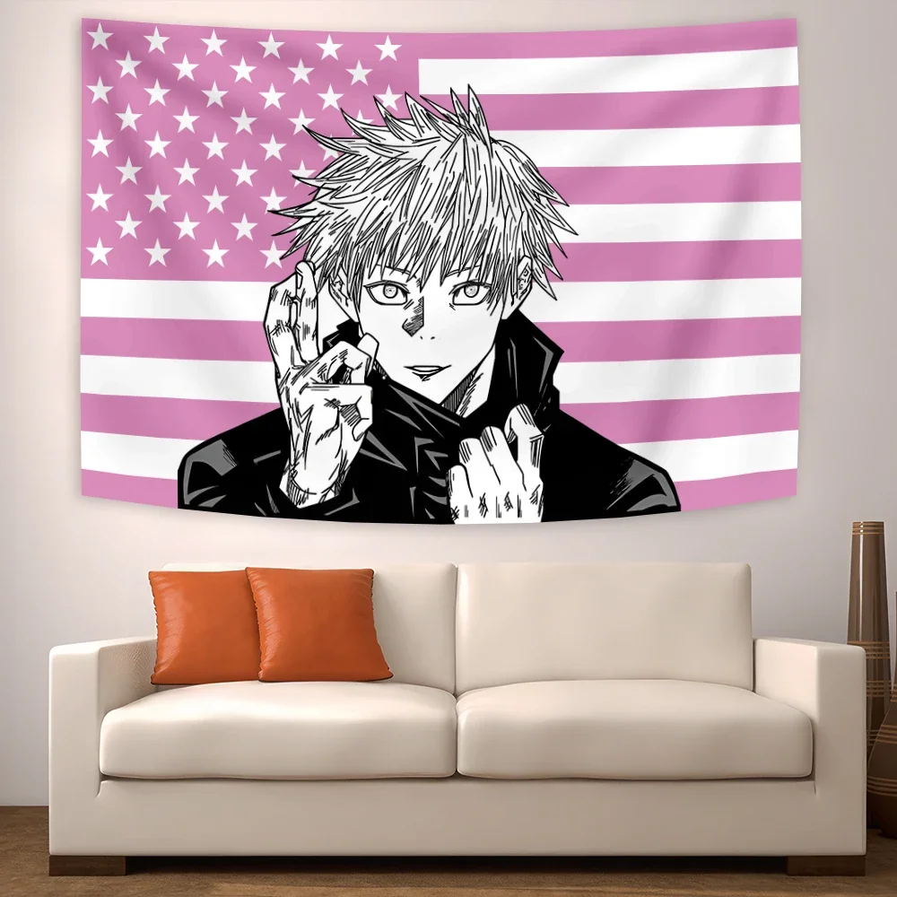 100x70cm   40x28 in Pink Flag Flag Decorating Wall Tapestry Home Bedroom Anime 150x130cm 59x51 in 200x150cm 79x59 in