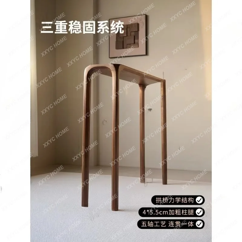 XX Solid Wood Strip Table Entryway Table Ultra-Narrow  Black Walnut Wood Edge Strip Table