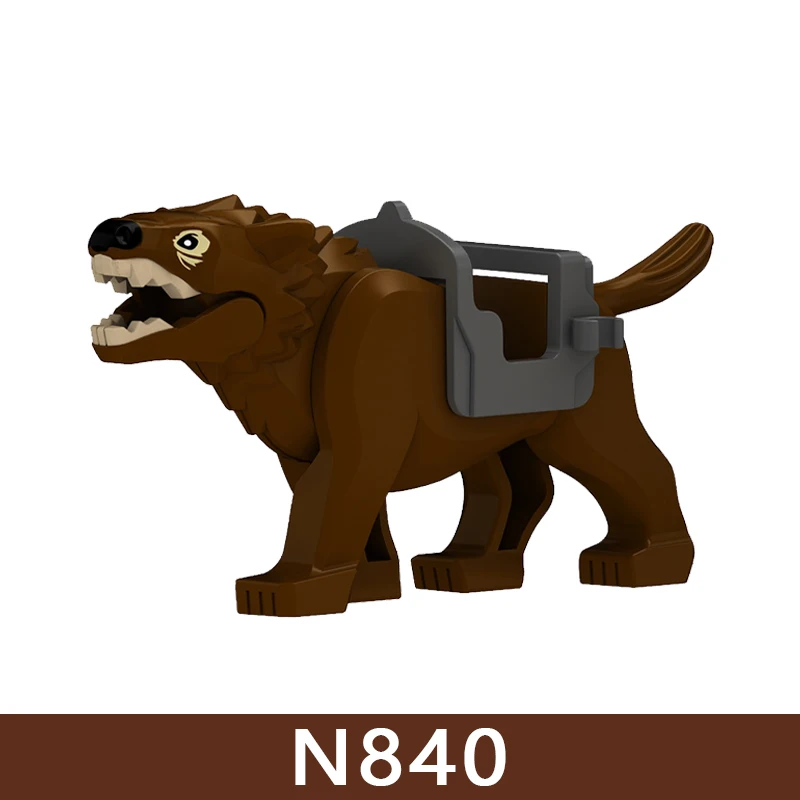 Mittelalterliche Burg Soldat Figuren Bausteine Ritter Ork Krieger Drache Wolf Tiere Kampf Flaggen Zubehör Ziegel Spielzeug Jungen