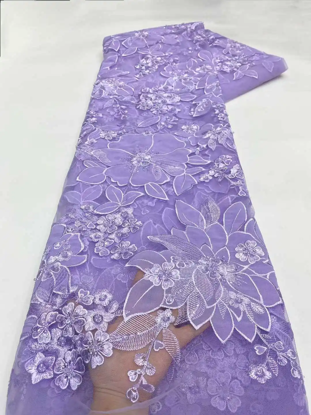 

African Mesh Lace Fabric With Sequins 2026 High Quality French Beads Tulle Lace Fabric for Women Dresses Material Sewing