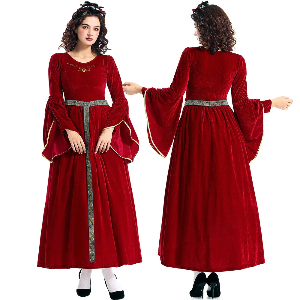 الرجعية المحكمة الرقص طويل الدكتور تأثيري ملكة الشرق الأوسط لoween أداء زي المرأة ملابس المرحلة العرقية التقليدية