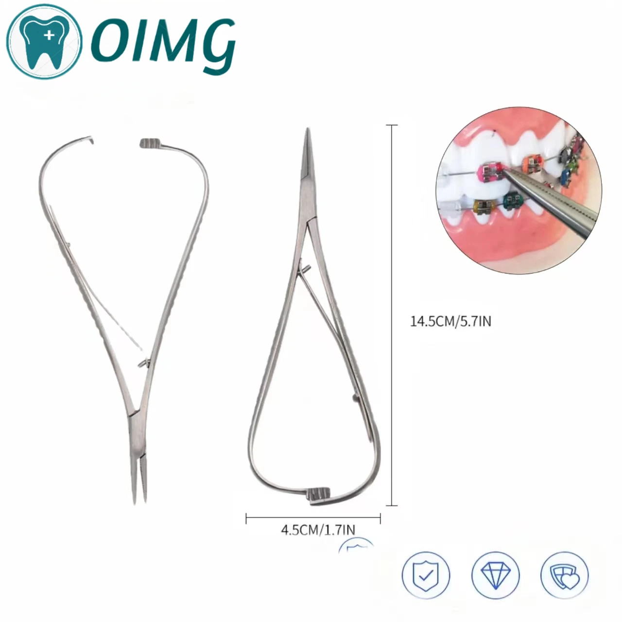 Dental Needle Holder Surgical Instruments Dental Orthodontic Mathieu Needle  Premium Dental Holder Tip TC Tools 14cm Clamps 2pcs