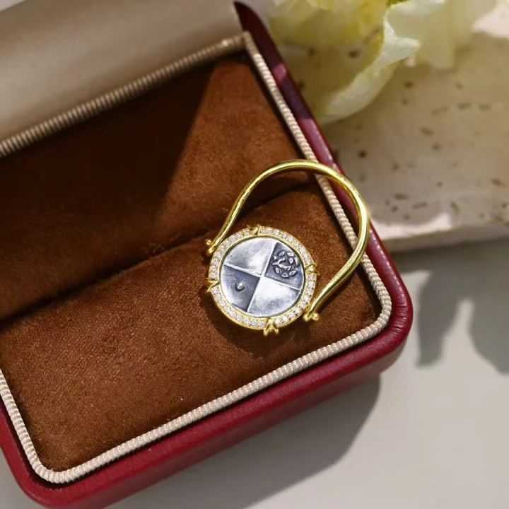 اليونانية القديمة محفورة الأسد مزدوجة الجانبين الرومانية عملة خاتم 925 فضة اليدوية 2 في 1 فنجر الفرقة/قلادة طبق الاصل مجوهرات #2