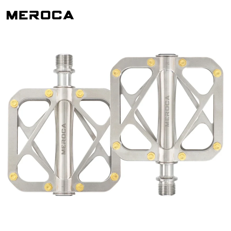 

MEROCA Titanium Alloy Pedals Anti-Slip Bicycle Pedals Ultra-Light 3 Bearing Mountain Bike Universal Pedal bicycle accessories