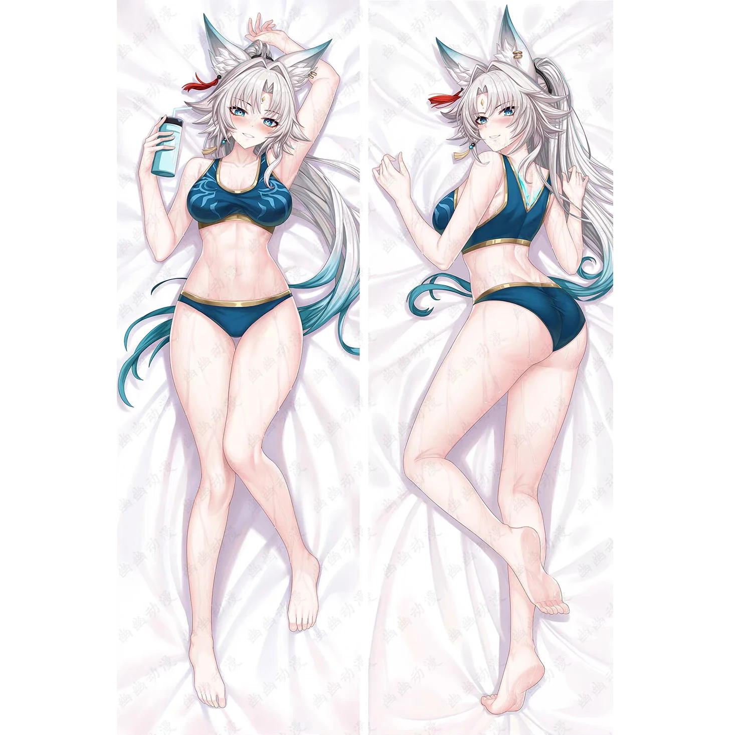 Anime Honkai: Star Rail Feixiao Cosplay Hugging Body Pillow Case 2-Side Fei Xiao Pillow Cover Long Body Pillowcase Peachskin