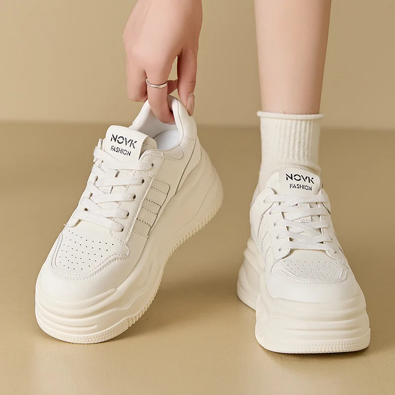 Повседневная обувь Женская спортивная обувь Износостойкие и дышащие женские белые женские теннисные кроссовки Женские простые из натуральной кожи
