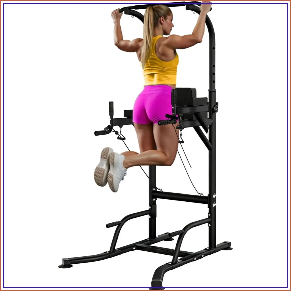 Verstellbarer Klimmzugständer, freistehende Dip-Station für Krafttraining im Home-Gym