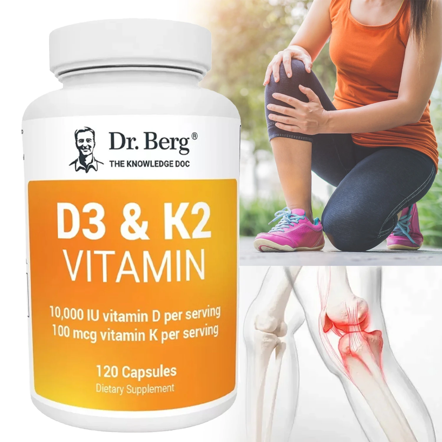 Vitamin D3 & K2 Capsules Supplement - Helps Support Bone and Immune Health, Maximizes Calcium Absorption, and Boosts Energy