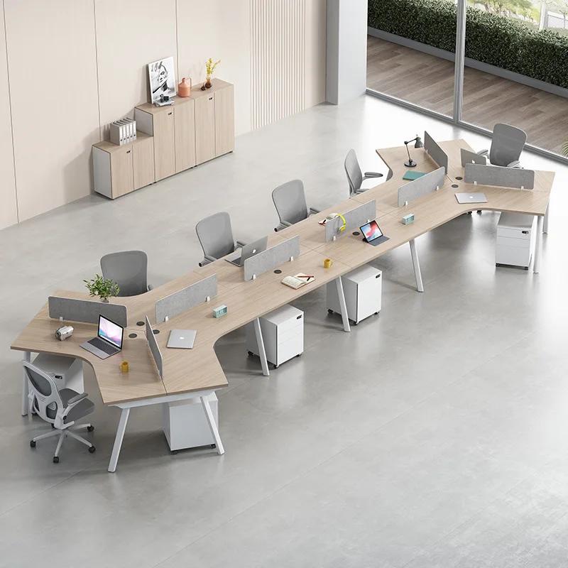 

staff desk 3/4/5 seat simple computer card seat creative special-shaped staff chair combination 6