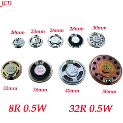 1PC 8R 32R 0.5W Acoustic Speaker 8 Ohm Speaker Diameter 20 23 26 28 30 32 36 40 50 MM Circular Speaker For Audio Diy Electronics