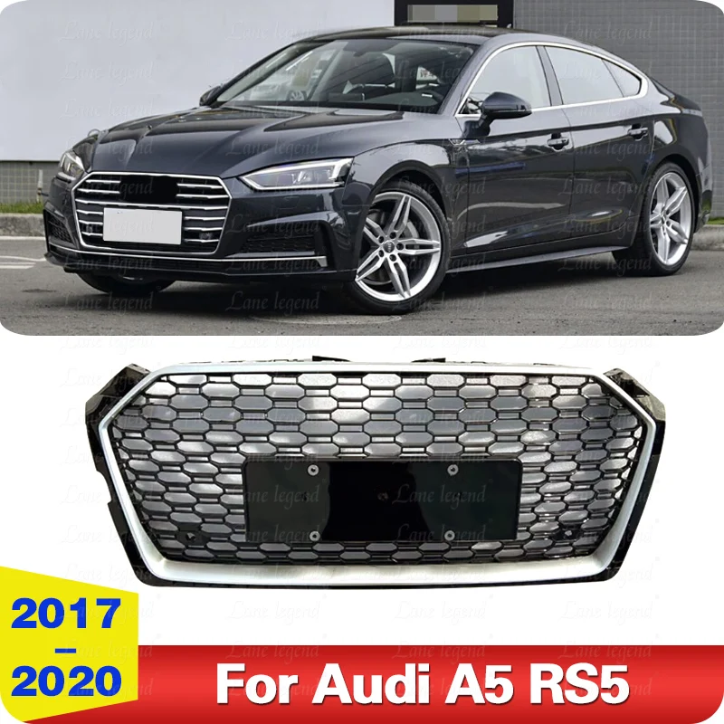 Convert New RS5 Style Front Bumper Grille Fit For Audi A5 S5 2017-2020 High Quality ABS Upper Grilles Ventilation Net