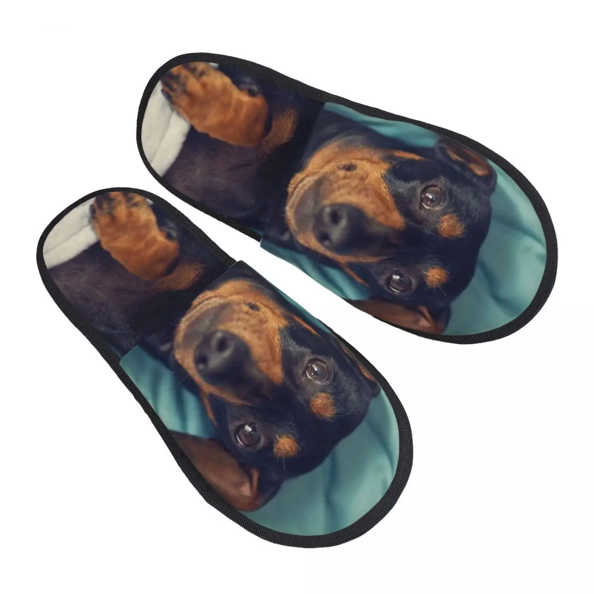 Custom Dachshund Soft Memory Foam House Slippers Women Badger Sausage the Wiener Dog Comfy Warm Anti-skid Sole Slipper