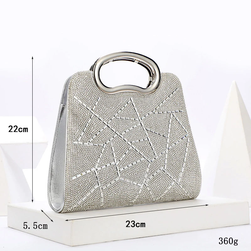 Fashion Women Clutch Bag Leather Handbag With Pearl Rhinestone Luxury Chain Shoulder Bag For Ladies Party Birthday Wedding Purse