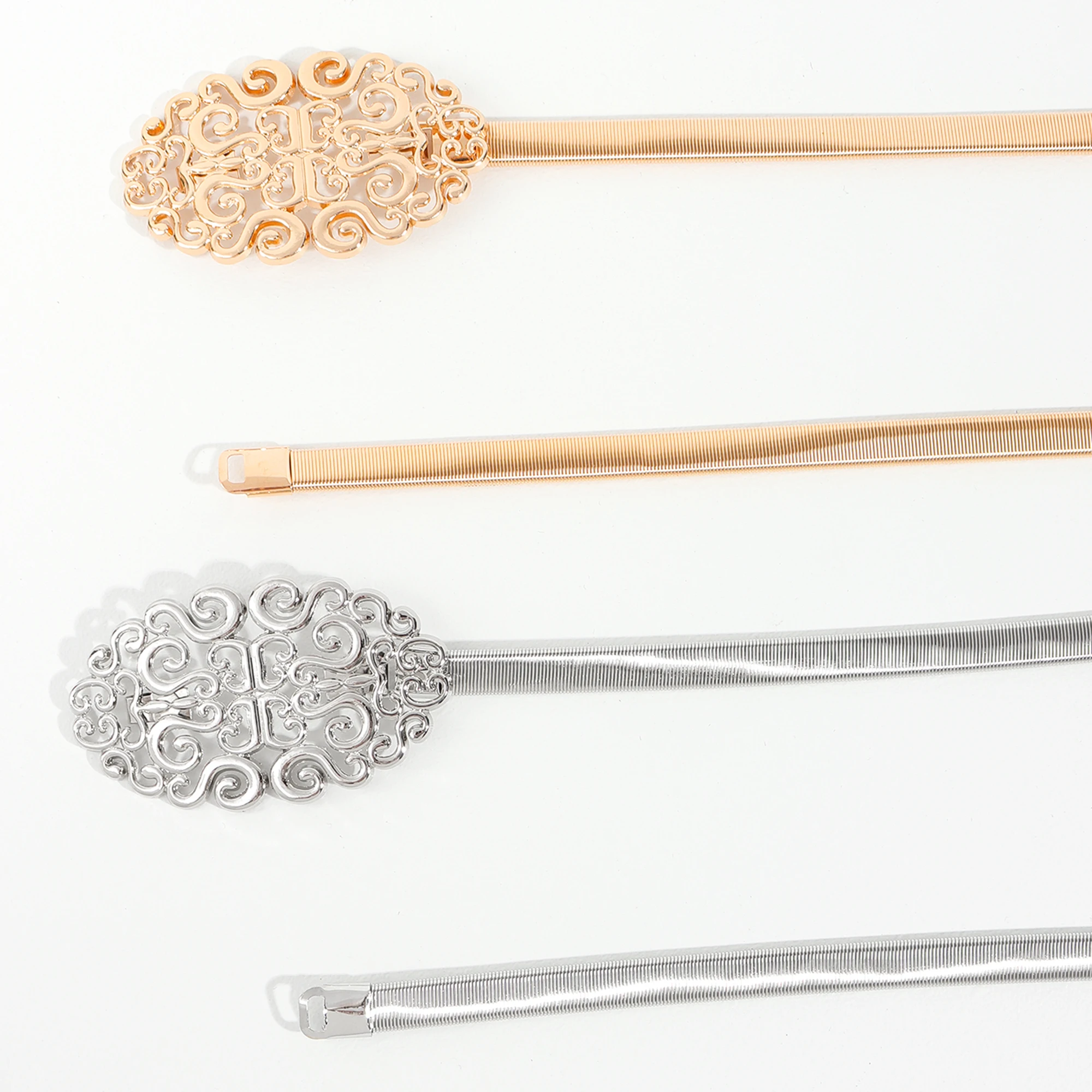 Cinto elástico elástico elástico para mulheres com vestido, corrente decorativa, padrão doce, fivela, nova moda, 1 roupa