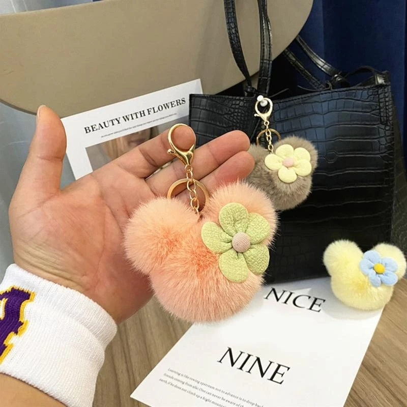 Dễ thương Hairball Trang trí Ví cầm tay Mặt dây chuyền sang trọng Cô gái Vải Phụ kiện 15UB