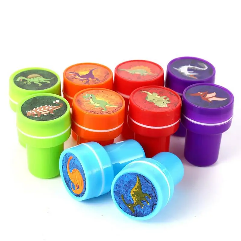 Kids Stamp Toy 10PCS Scrapbooks Stamp Stamper Cartoon Scrapbooks Stamp Stamper Funny Stamp Art Self-Inking Stamps For Kids