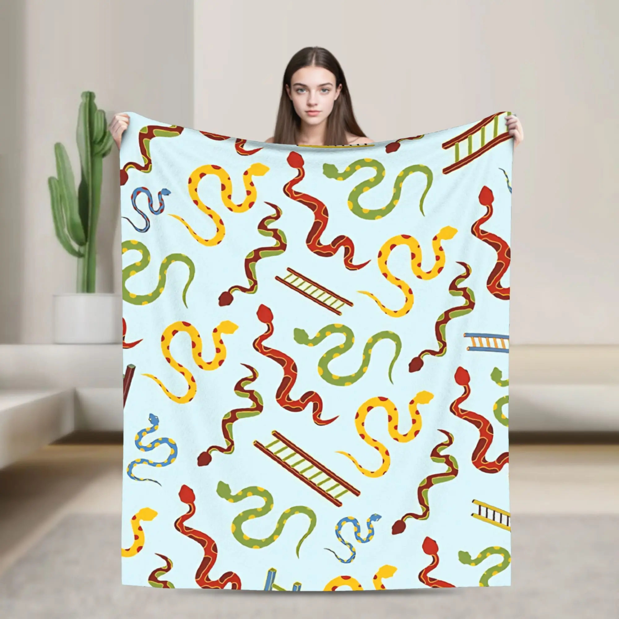 Snakes and Ladders  Plush Blanket Girls Boys  Flannel Throw Blanket For Couch Bed Super Warm Customized Bedspread