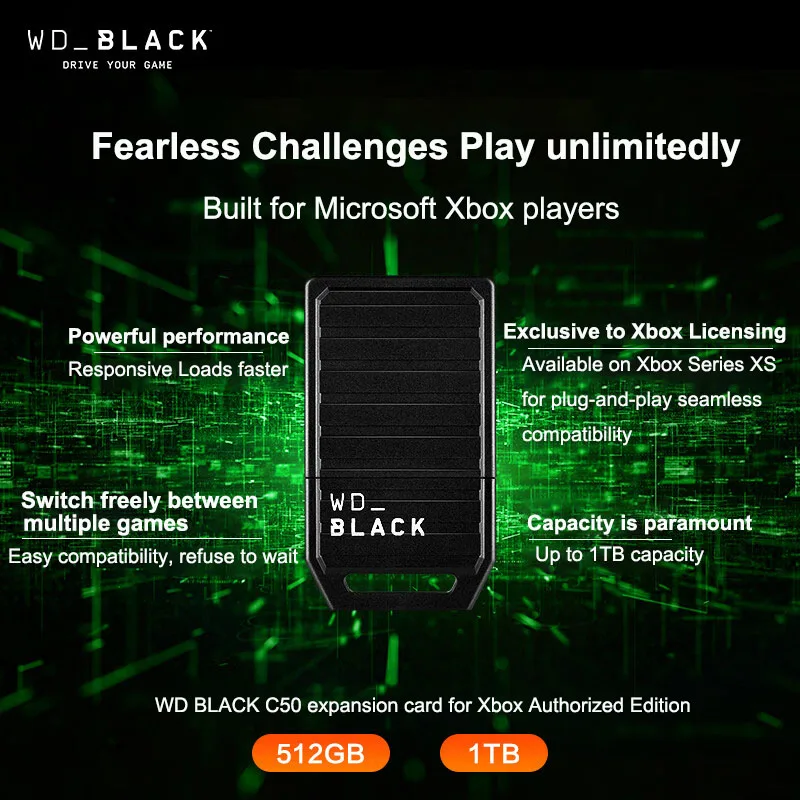 ويسترن ديجيتال WD الأصلي C50 1 تيرا بايت 512 جيجابايت WD أسود بطاقة توسيع محرك الحالة الصلبة الذاكرة للكمبيوتر Xbox Series X | S استئناف سريع #3