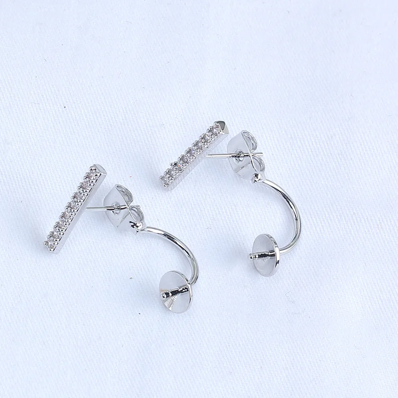 

1 пара позолоченных медных серег-гвоздиков E213 с жемчугом и серебряной иглой S925, фурнитура для изготовления ювелирных изделий, аксессуары для DIY-украшений