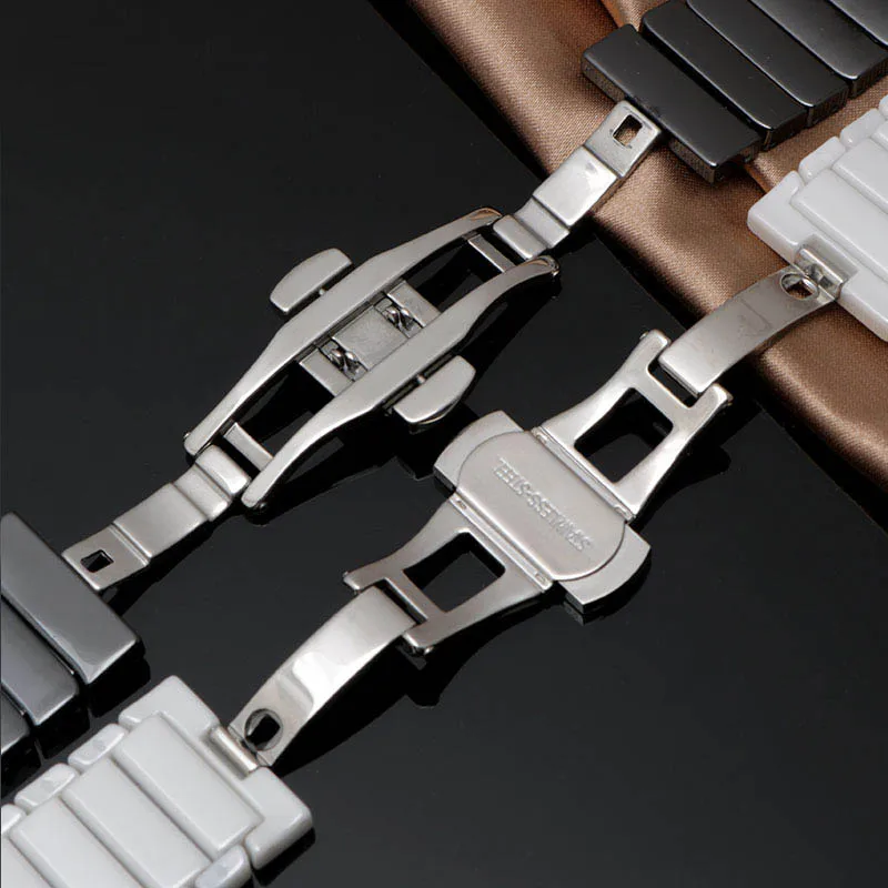 High Quality Ceramic Watchband For MOVADO BOLD Ceramic Watch with Chain Fashion 3600534 3600535 20 22mm Waterproof watch band