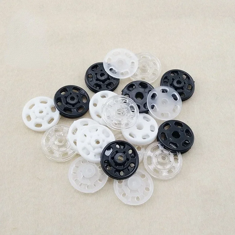 100pcs Invisible ABS Plastic Snap Buttons Fasteners Press Stud Sewing  Clothes Accessories