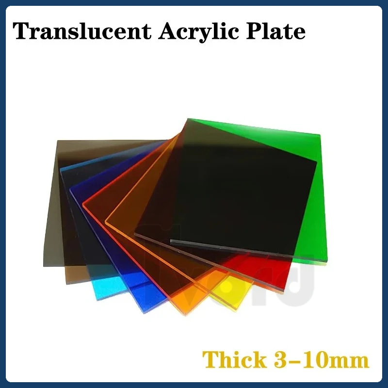 

Thick 3-10mm Translucent Acrylic Plate Colorful PMMA Plexiglass Sheet Plastic Board Red/Blue/Orange/Green/Purple Decoration DIY