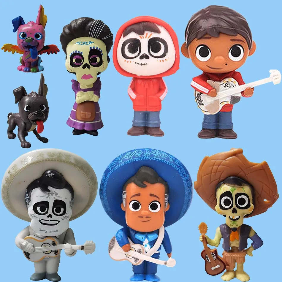 8pcs/set Movie Pixars COCO Cute Character Figure Model Toys