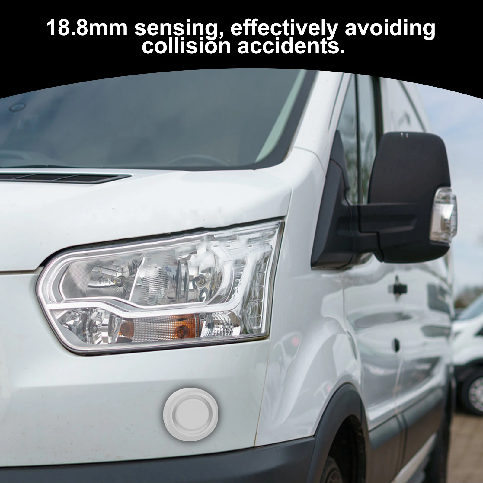 

Reversing Radar Probe Parking Sensor 18.8MM Waterproof Car Accessory Front Rear Bumper Backup Assist Safety White