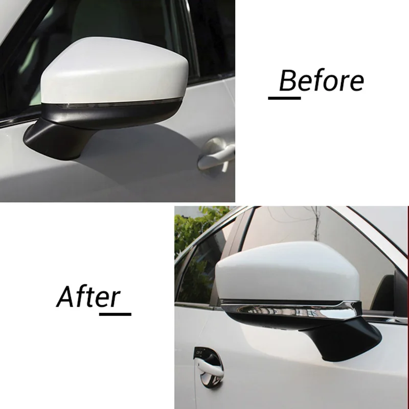 Car Rear View Mirror Protective Trim Strips Cover Stickers Garnish For Mazda CX-5 CX5 2017 2018 2019 2020 2021 2022 2023 2024 KF