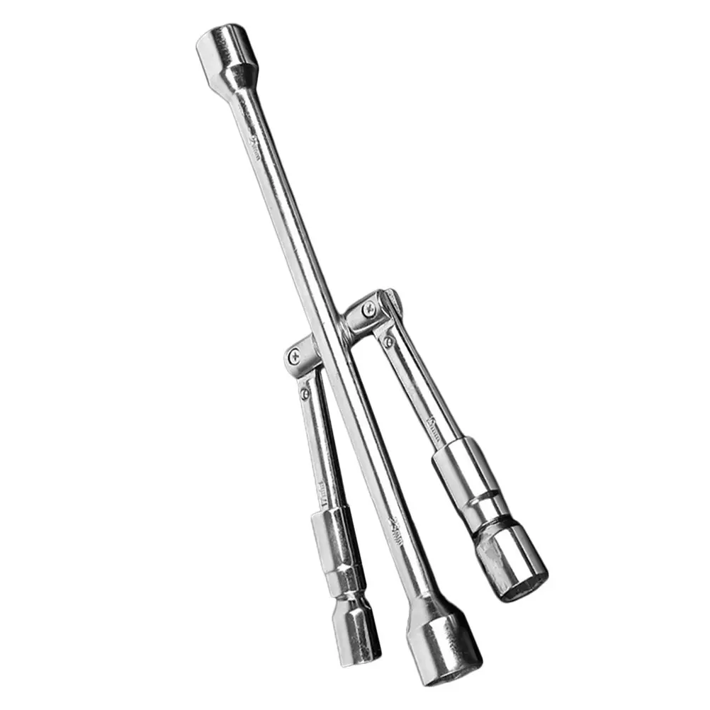 

Foldable Lug Wrench Steel Elasticity Spanner Collapsible Tire Iron Car Tire Repair Tool Versatile Nut Remover Foldable