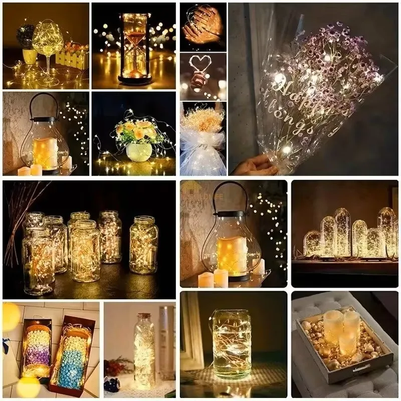 10 stücke LED Lichterketten Batterie Betrieben Farbige Atmosphäre Fee Girlanden Licht Für Outdoor Zimmer Hochzeit Party Festival Decor