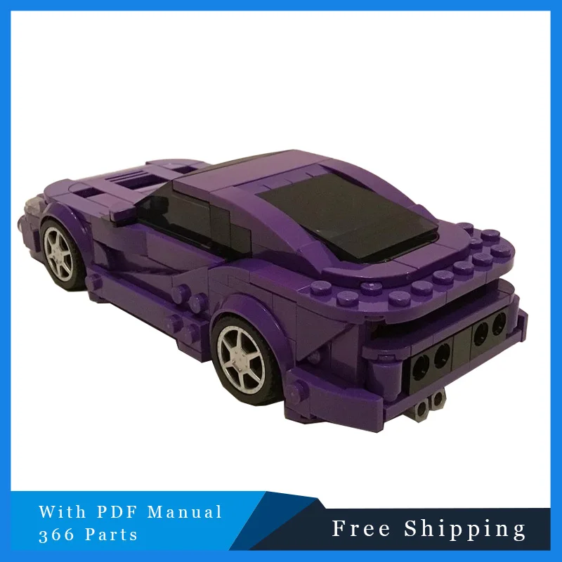 366PTS Paars Luxe Lage Plaat Supercar Technische Modulaire MOC Creatieve Bouwstenen Model Kinderen DIY Set Festival Gift