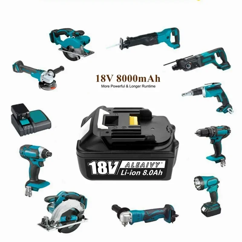 WIth LED Charger BL1860 Rechargeable Battery 18 V 8000mAh Lithium Ion for Makita 18v Battery 8Ah BL1840 BL1850 BL1830 BL1860